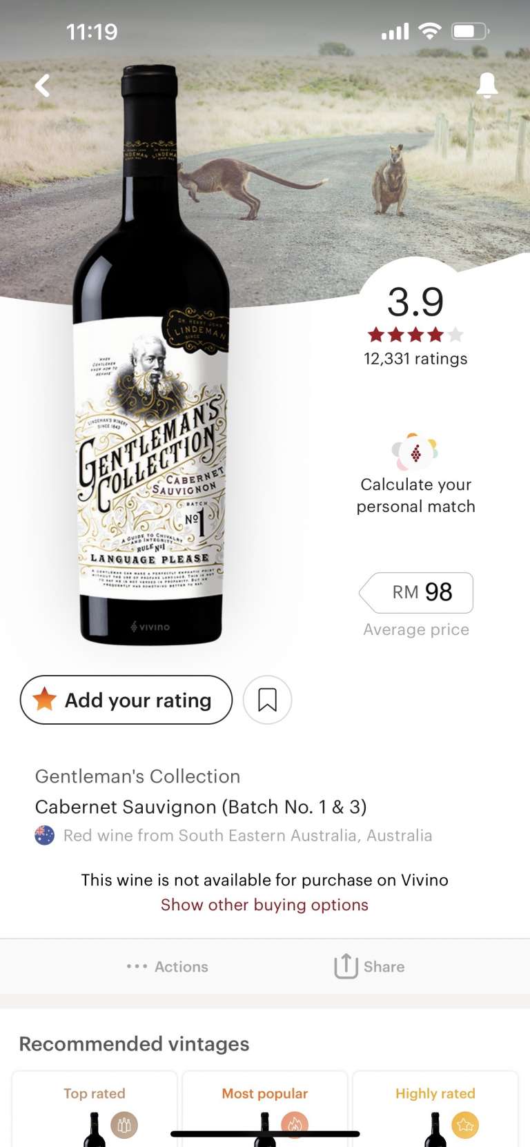 Lindemans Gentleman Collection Sauvignon Wine Depot