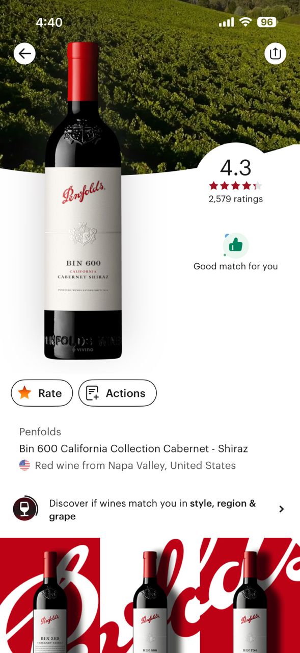 Penfolds bin 600 1